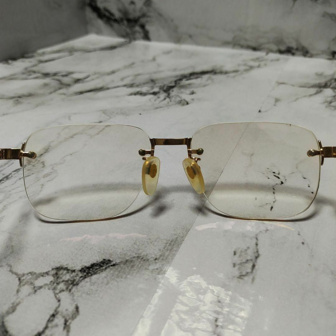 820美品 エステーデュポン 2424 眼鏡 メガネ 鼈甲柄 アンバー-