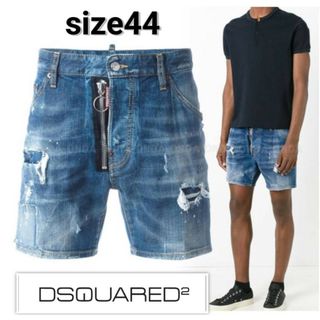 ディースクエアード(DSQUARED2)の【希少】美品　ディースクエアード2 ビッグジップ　ダメージ　デニムショートパンツ(ショートパンツ)