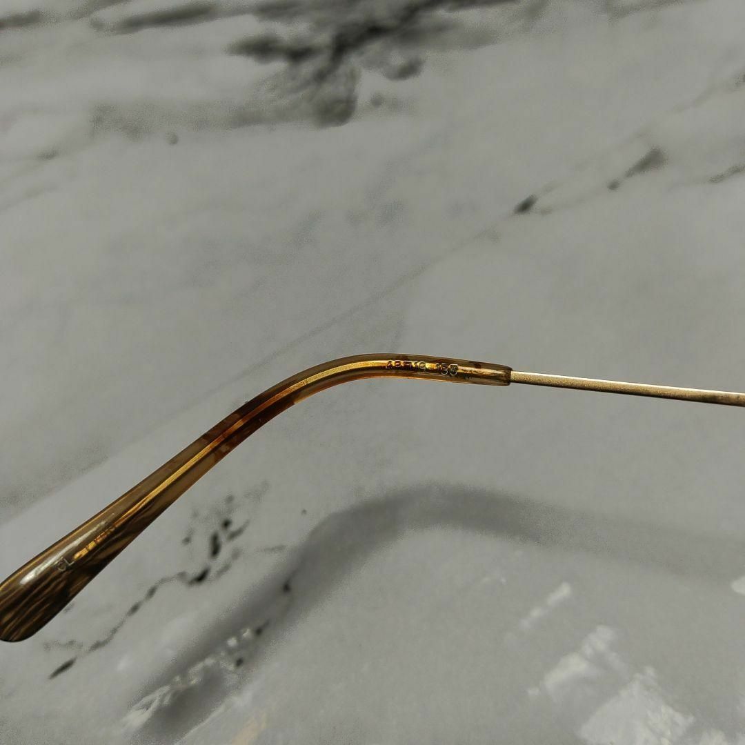 822超美品 セリーヌ メガネ 眼鏡柄 7750 ゴールド 鼈甲 アンバー