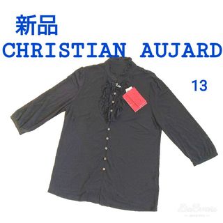 クリスチャンオジャール(CHRISTIAN AUJARD)の新品タグ付　クリスチャン・オジャール　ブラウス　シャツ　大きいサイズ　13号　黒(シャツ/ブラウス(長袖/七分))