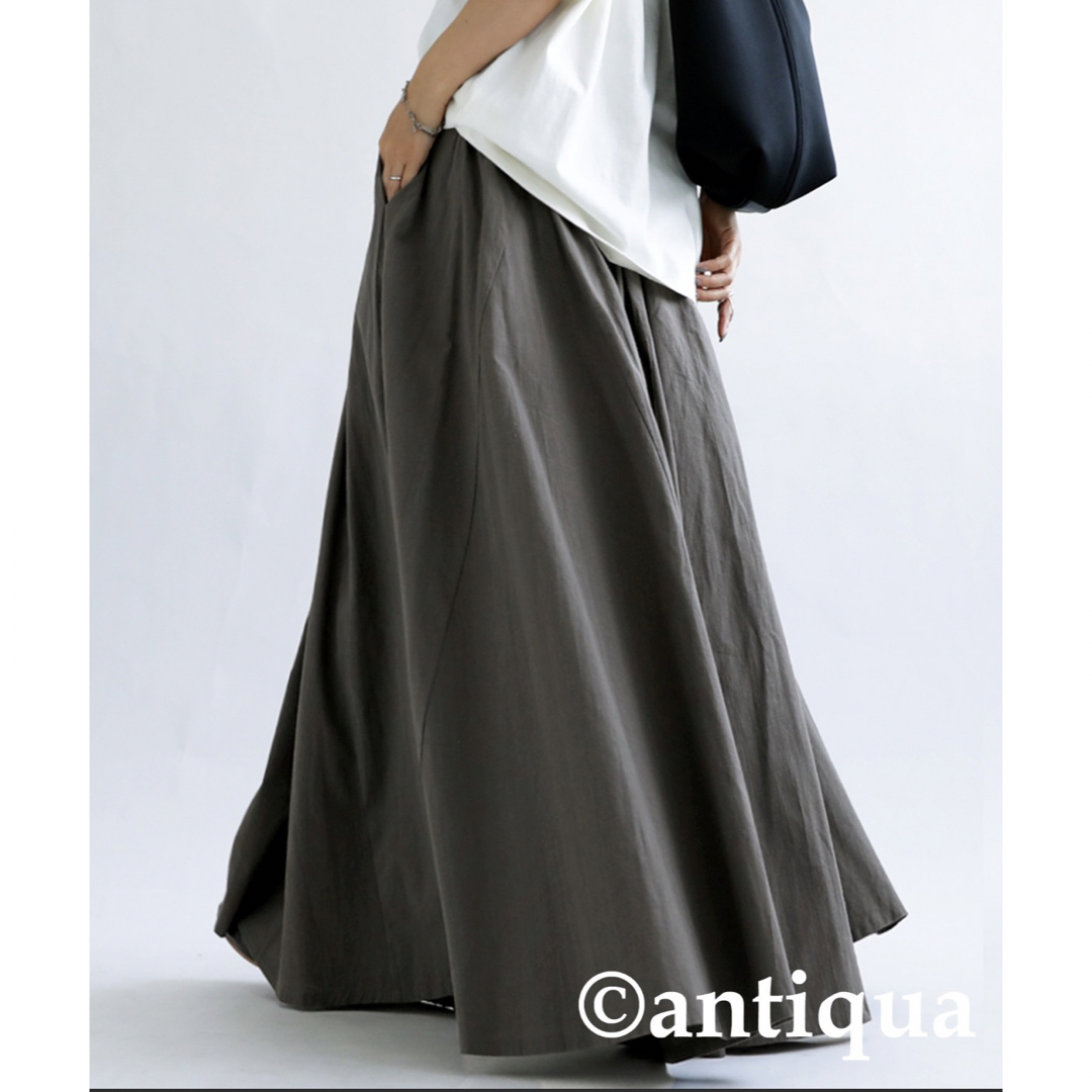 antiqua(アンティカ)の《新品❣️》アンティカ☆ ボリュームリネンスカート トープ レディースのスカート(ロングスカート)の商品写真
