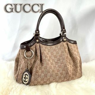 グッチ(Gucci)のグッチ　GGキャンバス　ハンドバッグ　トートバッグ　スーキー　ブラウン　150(ハンドバッグ)