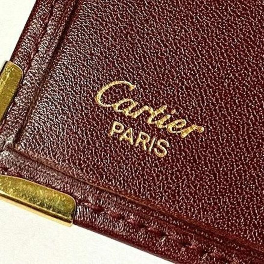 Cartier(カルティエ)の美品　Cartier　カルティエ　札入れ　二つ折り 財布　レザー　ボルドー レディースのファッション小物(財布)の商品写真