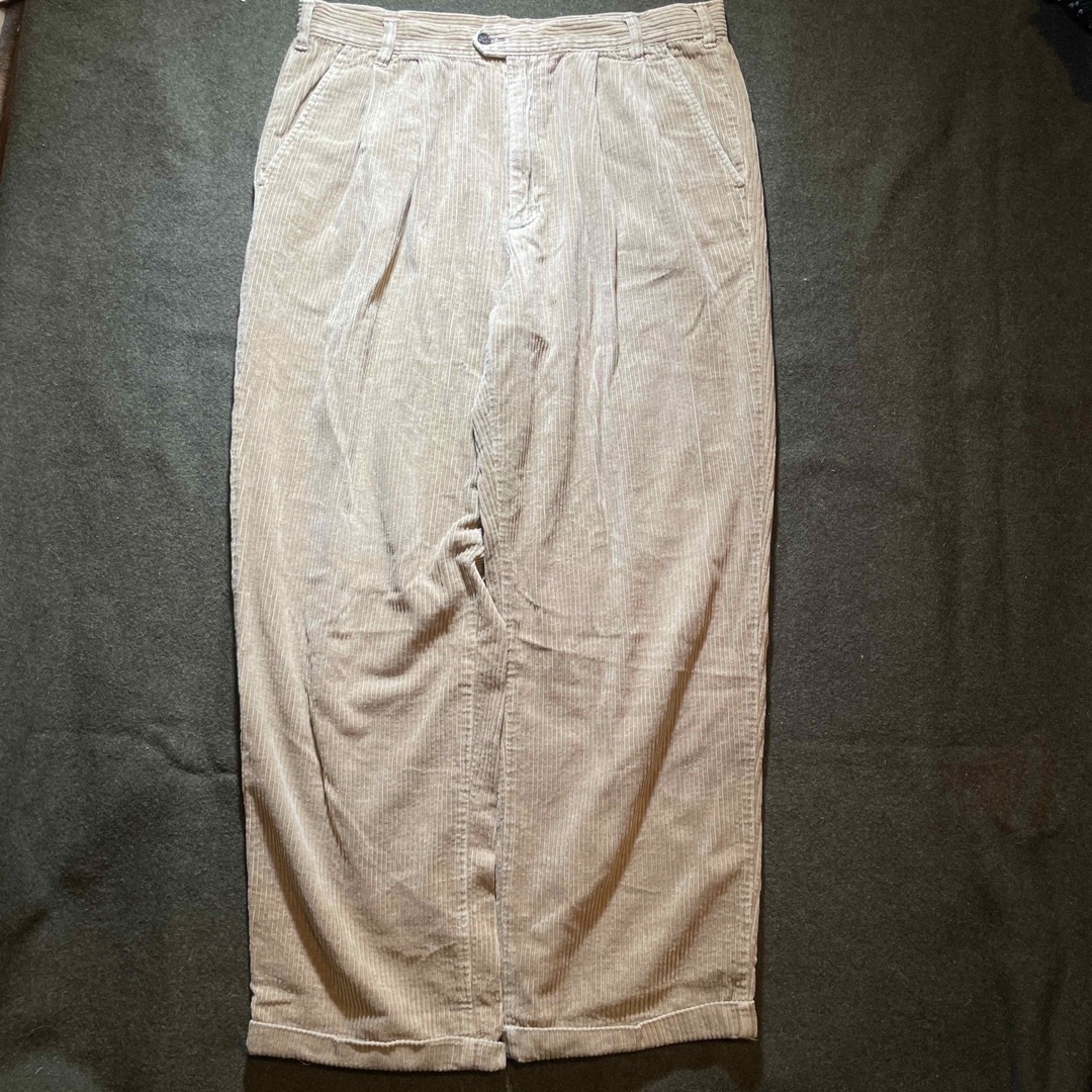 90s Eddie Bauer 2タックワイド太畝コーデュロイパンツ 38 | フリマアプリ ラクマ