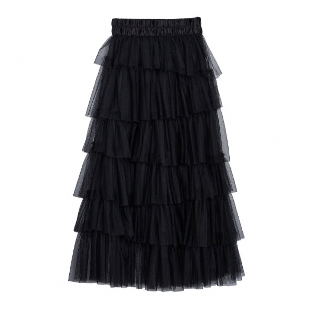 Ameri VINTAGE(アメリヴィンテージ)のAmeri ASYMMETRY TIERED TULLE SKIRT レディースのスカート(ロングスカート)の商品写真