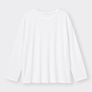 ジーユー(GU)のジーユー シアーオーバーサイズT オフホワイト  xs(Tシャツ(長袖/七分))