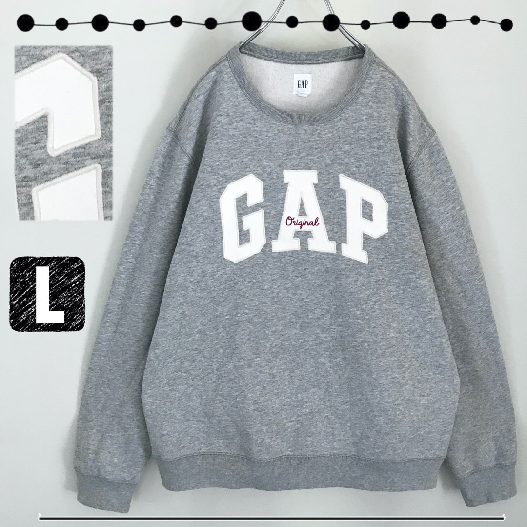 GAP ギャップ★オリジナルアーチロゴワッペン★裏起毛スウェット★USAメンズL | フリマアプリ ラクマ