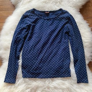 ギャップキッズ(GAP Kids)のキッズ 女児 150cm ドット 水玉 カットソー ネイビー(Tシャツ/カットソー)