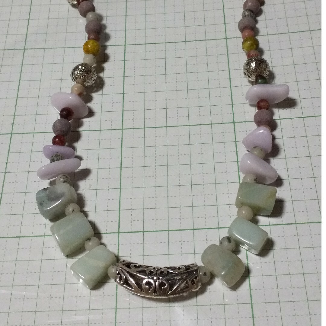 ❤annycatmama様❤ちこオリジナル⭐天然石アマゾナイトのネックレス ハンドメイドのアクセサリー(ネックレス)の商品写真
