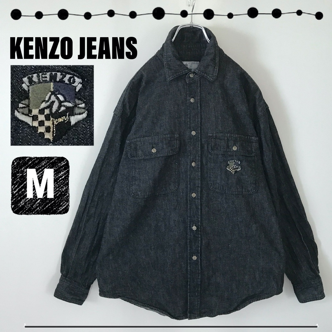 北斎タグ KENZO JEANS デニムシャツ 刺繍 フリーサイズ - シャツ
