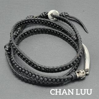 チャンルー(CHAN LUU)のCHAN LUU 3連ブレスレット ブラックパール スカル 925(ブレスレット)