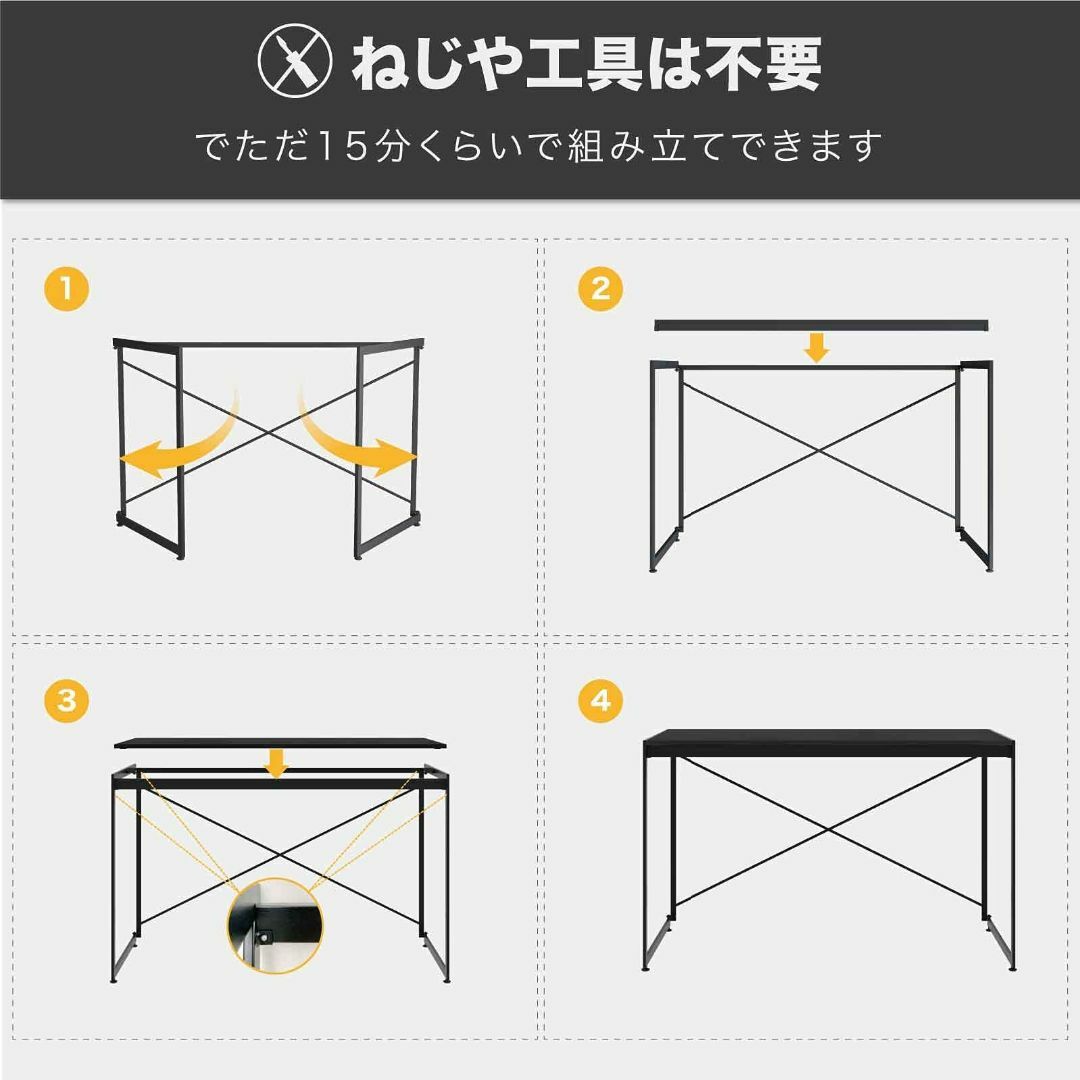【色: ブラック】YEARCOLOR パソコンデスク シンプルワークデスク ゲー