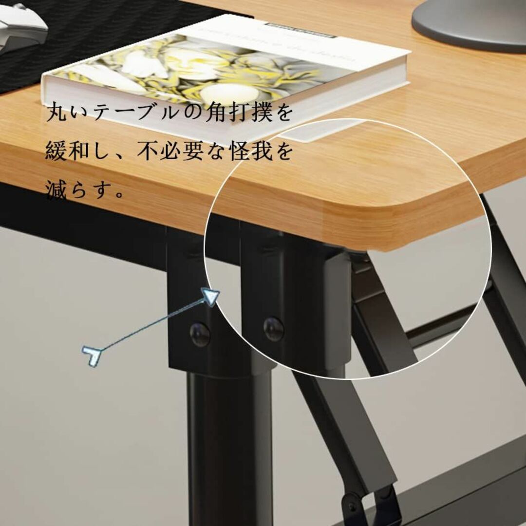 【色: 木目調】SUPRUIS 折りたたみデスク 完成品 組立不要 テーブル 会