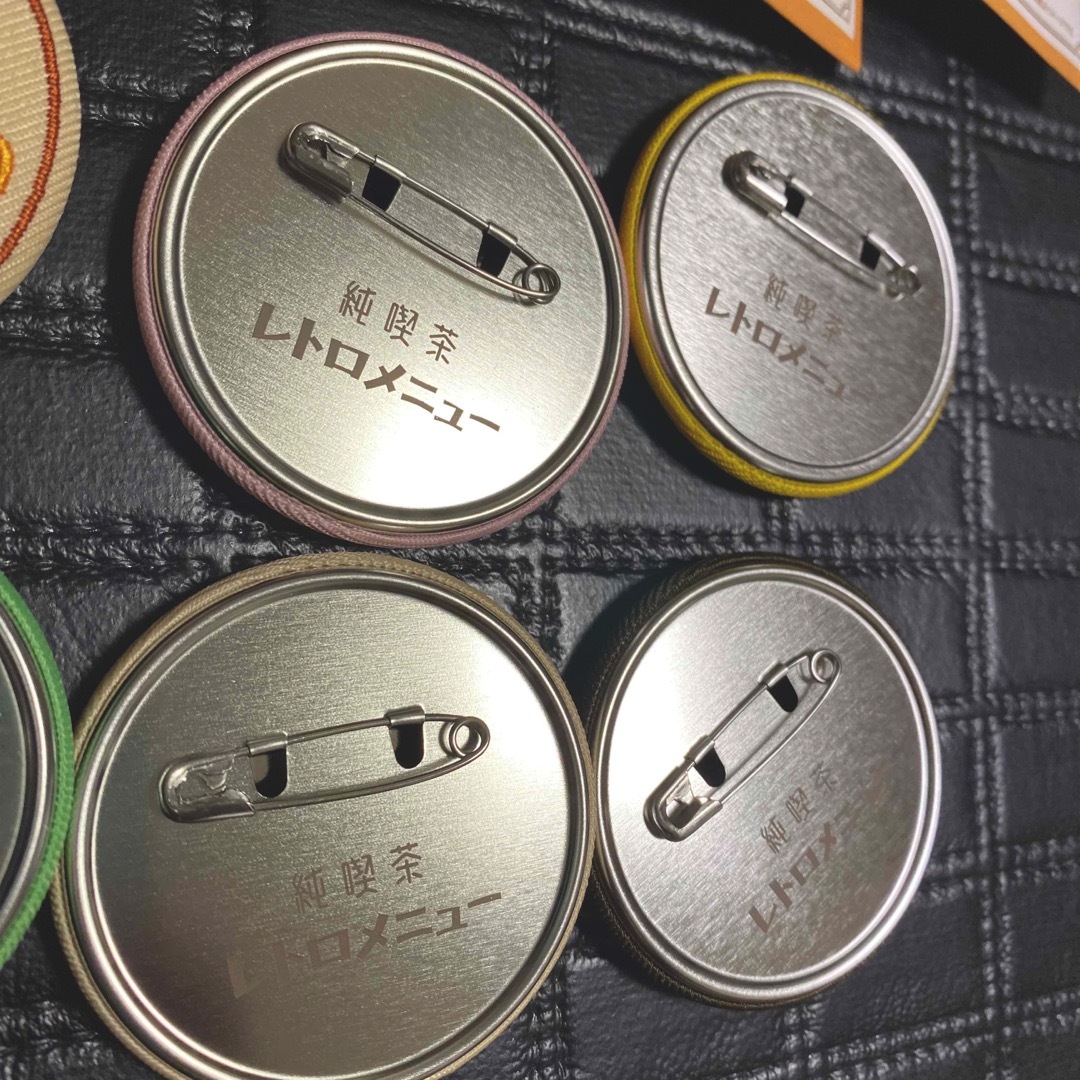 純喫茶　レトロメニュー　刺繍缶バッジ　8個セット その他のその他(その他)の商品写真