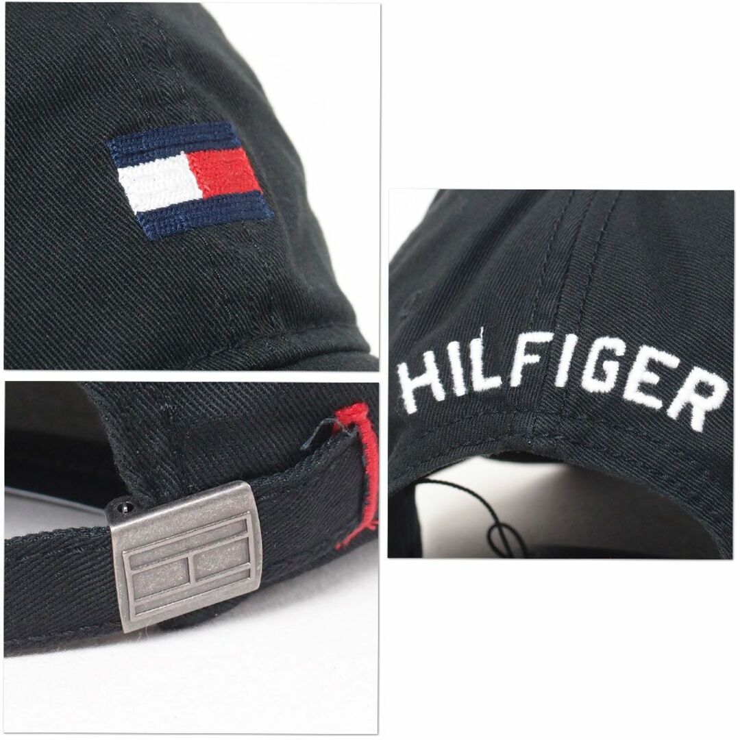 TOMMY HILFIGER(トミーヒルフィガー)の新品 TOMMY HILFIGER コットン フラッグロゴキャップ ブラック メンズの帽子(キャップ)の商品写真