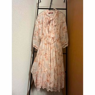 マックスマーラーシフォン花柄ワンピース ドレス屋 USED美品