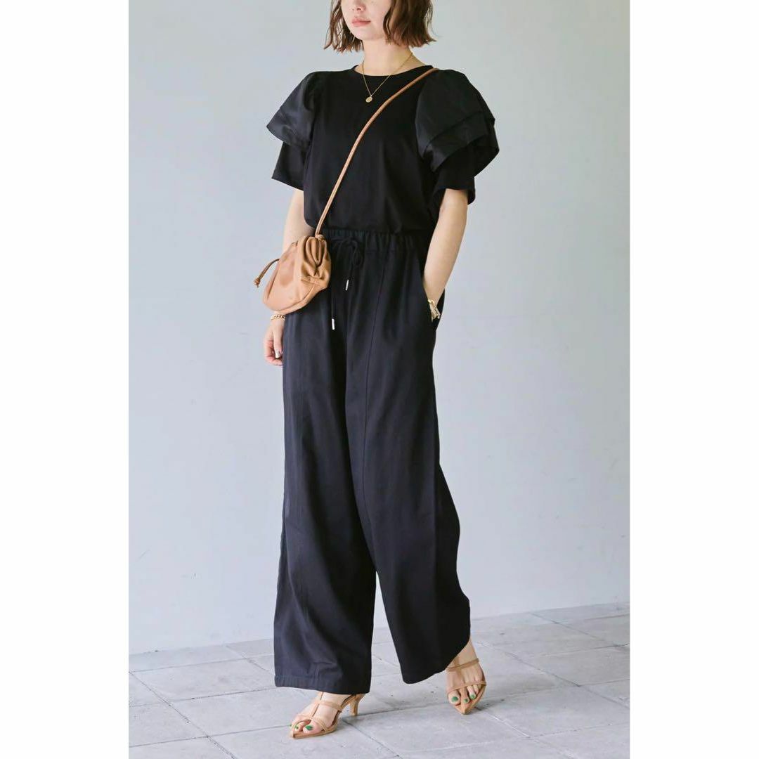完売品❣️異素材フリルブラウス ブラック frene esica Elwelの通販 by