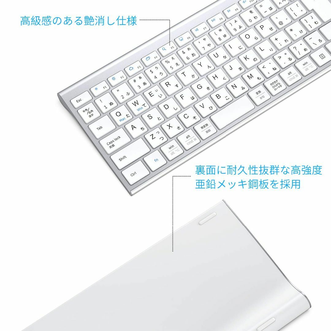 【在庫セール】iClever キーボード ワイヤレスキーボードマウスセット 日本 6