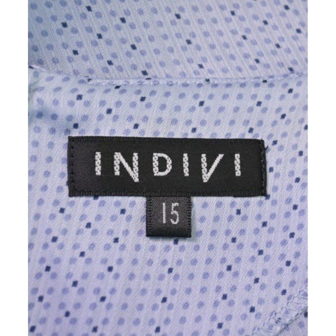 INDIVI(インディヴィ)のINDIVI インディヴィ カジュアルシャツ F 水色(総柄) 【古着】【中古】 レディースのトップス(シャツ/ブラウス(長袖/七分))の商品写真