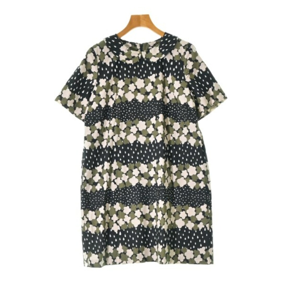 marimekko(マリメッコ)のmarimekko マリメッコ ワンピース 36(S位) 黒xベージュ等(総柄) 【古着】【中古】 レディースのワンピース(ひざ丈ワンピース)の商品写真