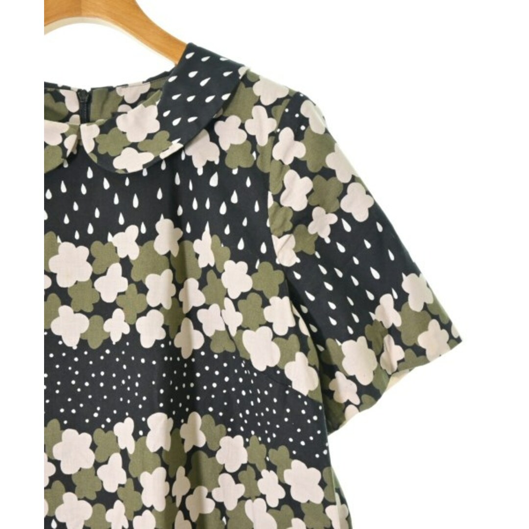 marimekko(マリメッコ)のmarimekko マリメッコ ワンピース 36(S位) 黒xベージュ等(総柄) 【古着】【中古】 レディースのワンピース(ひざ丈ワンピース)の商品写真