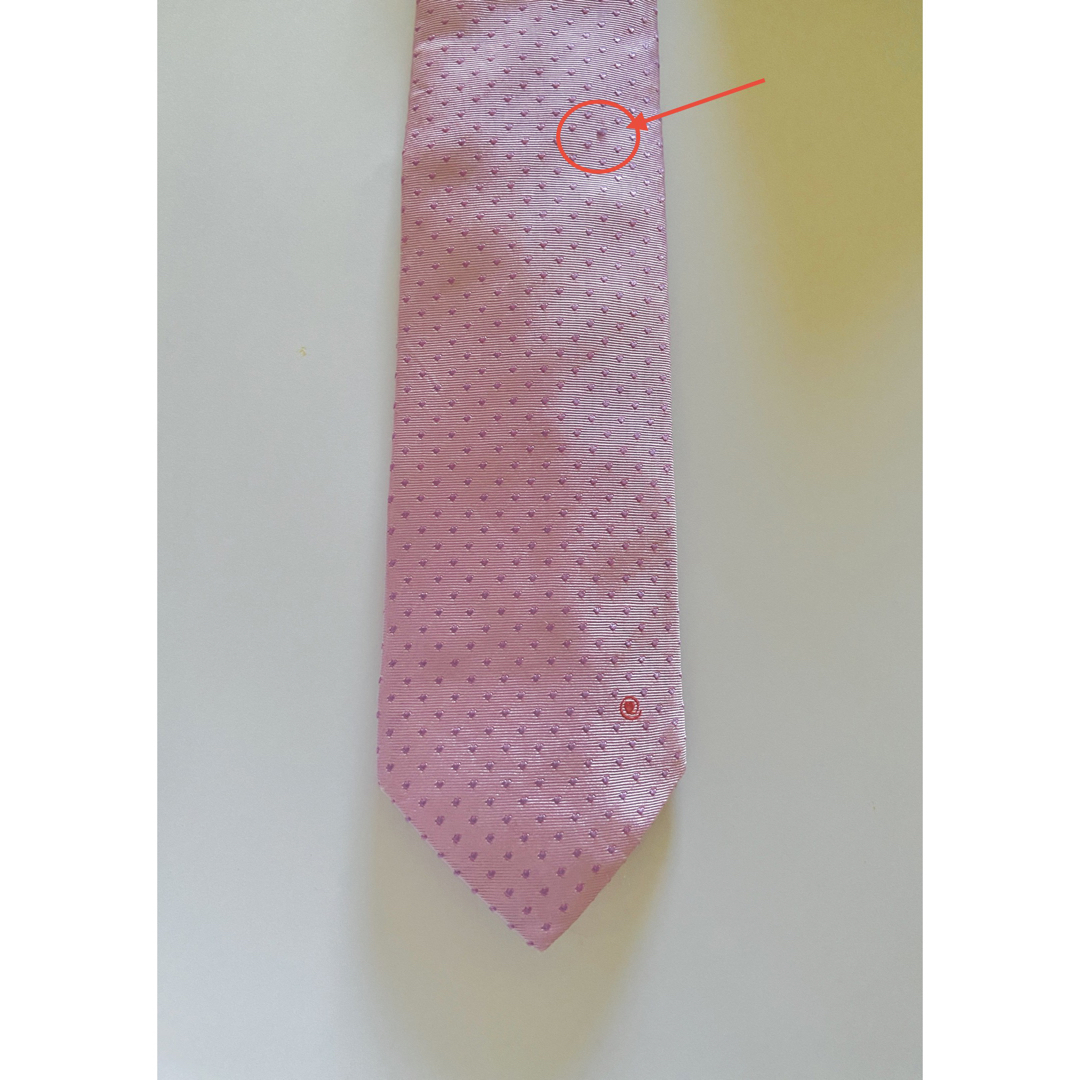 BVLGARI(ブルガリ)の［難あり］【BVLGARI】 ネクタイ（ピンク-ハート刺繍） メンズのファッション小物(ネクタイ)の商品写真