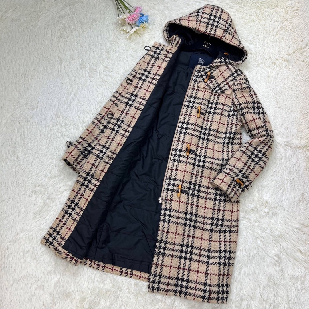 希少♡BURBERRY バーバリー ノバチェック 総柄 中綿 ダッフルコート-