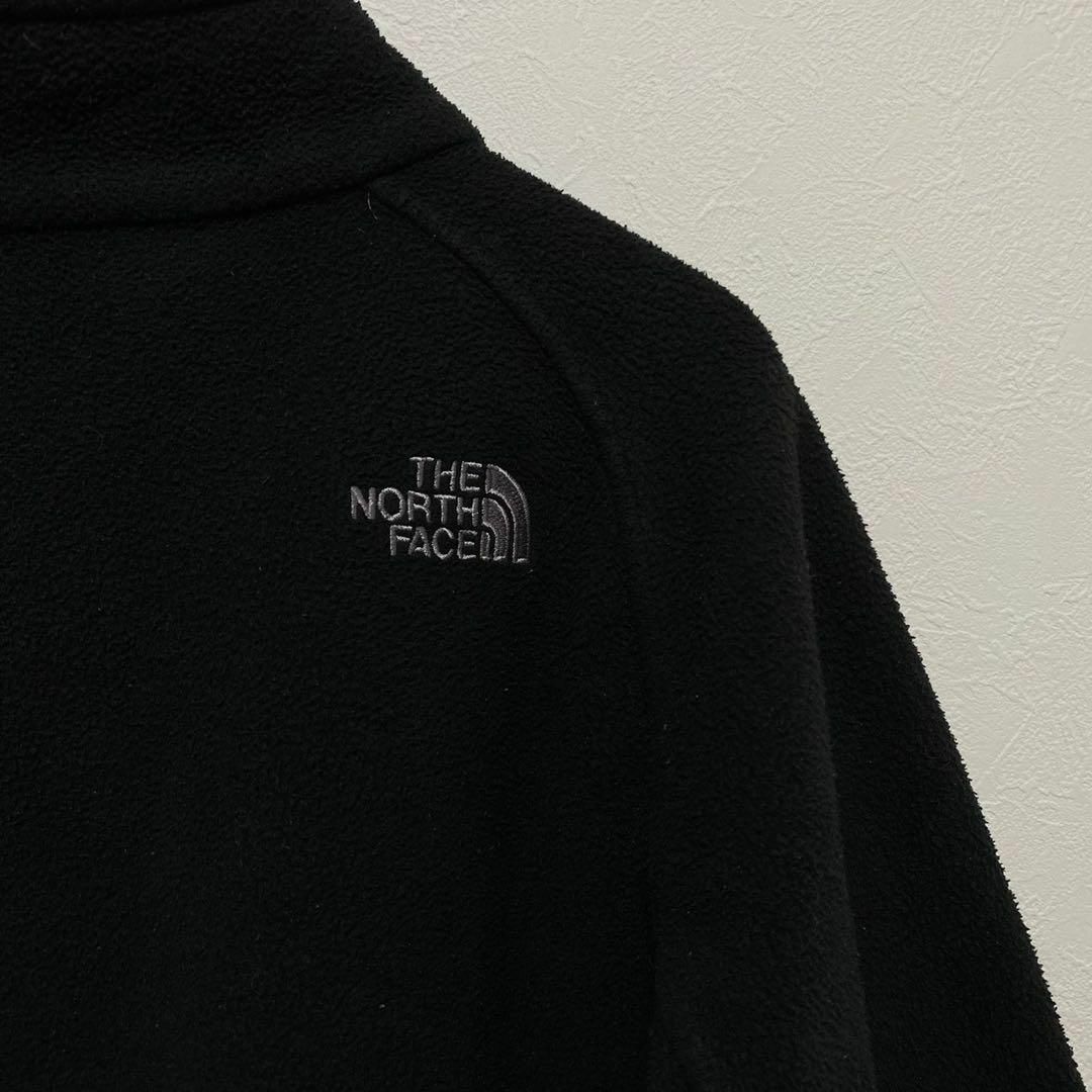ノースフェイス 刺繍ロゴ フリースジャケット ブルゾン 黒 US規格 Sサイズ