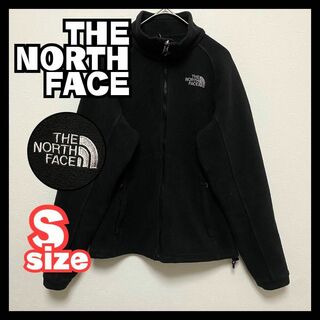 ザノースフェイス(THE NORTH FACE)のノースフェイス　刺繍ロゴ　フリースジャケット　ブルゾン　黒　US規格　Sサイズ(ブルゾン)