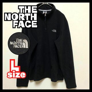 ザノースフェイス(THE NORTH FACE)のノースフェイス　フリースジャケット　ブルゾン　黒　刺繍ロゴ　US規格　Lサイズ(ブルゾン)
