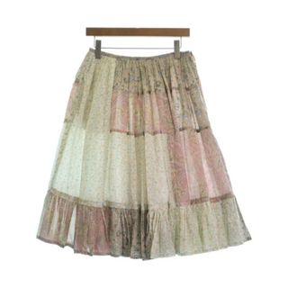 TAO ロング・マキシ丈スカート -(M位) ベージュxピンクx白等(総柄) 【古着】【中古】