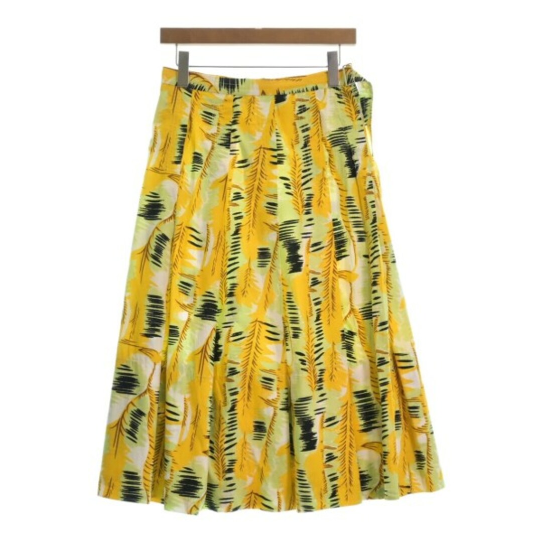 MARNI マルニ ロング・マキシ丈スカート 38(S位) 黄x緑等(総柄 ...
