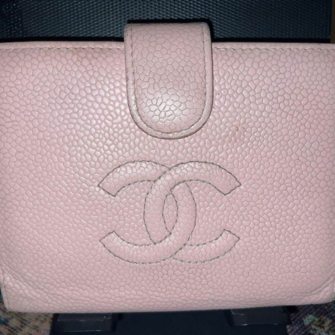 CHANEL シャネル 長財布 ココマーク キャビアスキン Wホック がま口