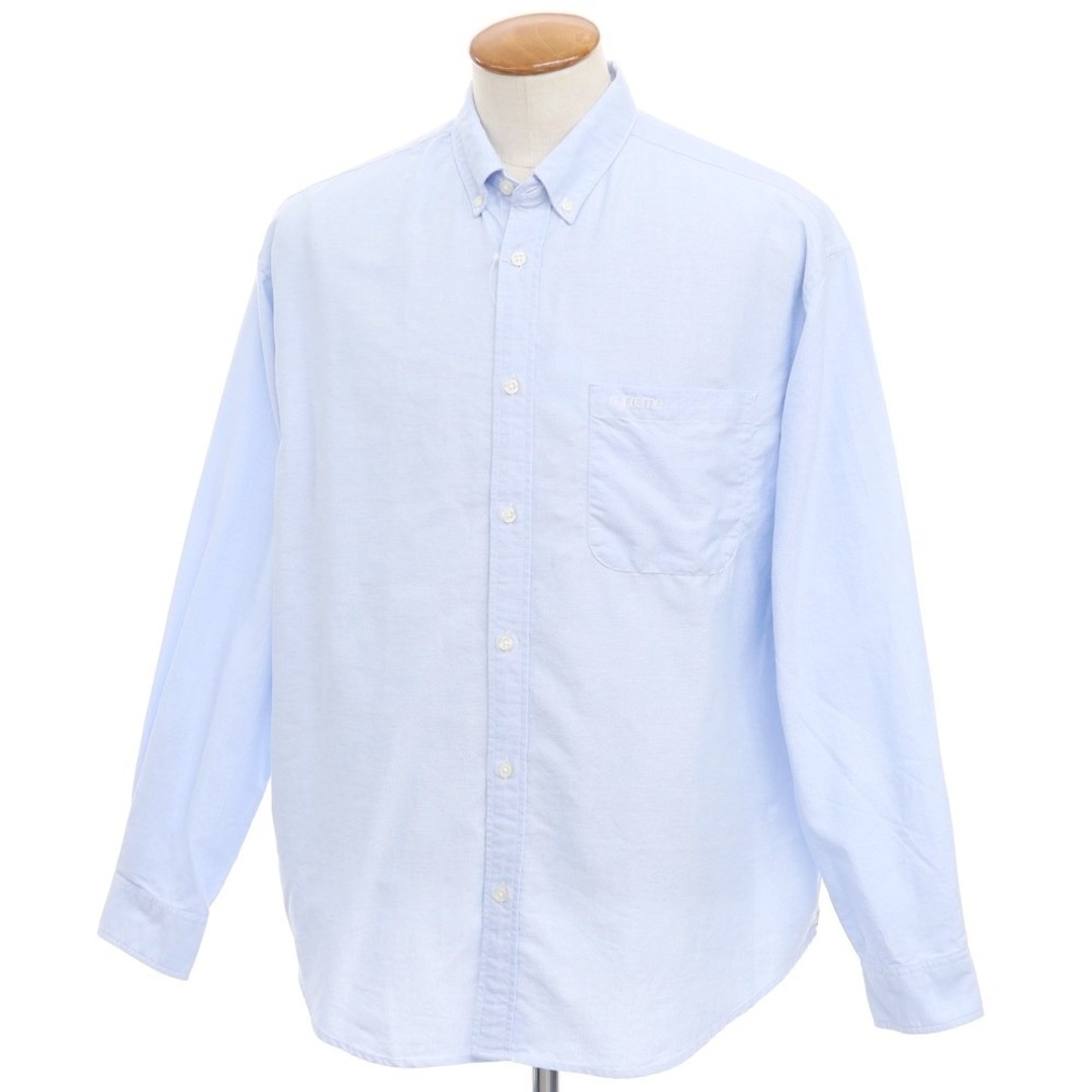 【未使用】シュプリーム Supreme 2023年秋冬 Loose Fit Oxford Shirt コットン ボタンダウンシャツ ライトブルー【サイズM】【メンズ】