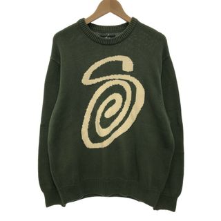 【新作・即完売】STUSSY ステューシー XL 全面ロゴ ジャガード ニット