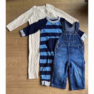 ベビーギャップ(babyGAP)の【baby GAP】ボディオール&オーバーオールset(ニット)