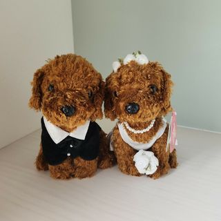 トイプードルのカップル  ウェルカムマスコット  結婚式  ペア ぬいぐるみ(ウェルカムボード)