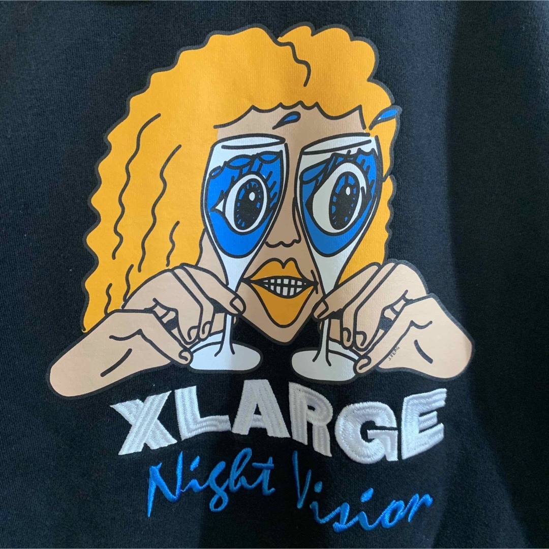 【X-LARGE】エクストララージ 肉厚 人気 バック刺繍ロゴ パーカー