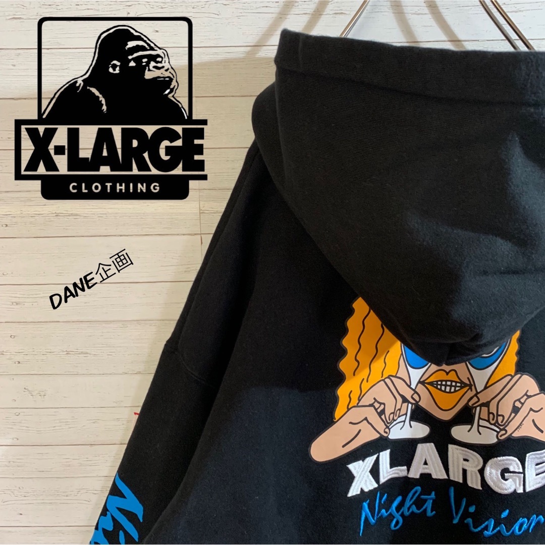 【X-LARGE】エクストララージ 肉厚 人気 バック刺繍ロゴ パーカー | フリマアプリ ラクマ