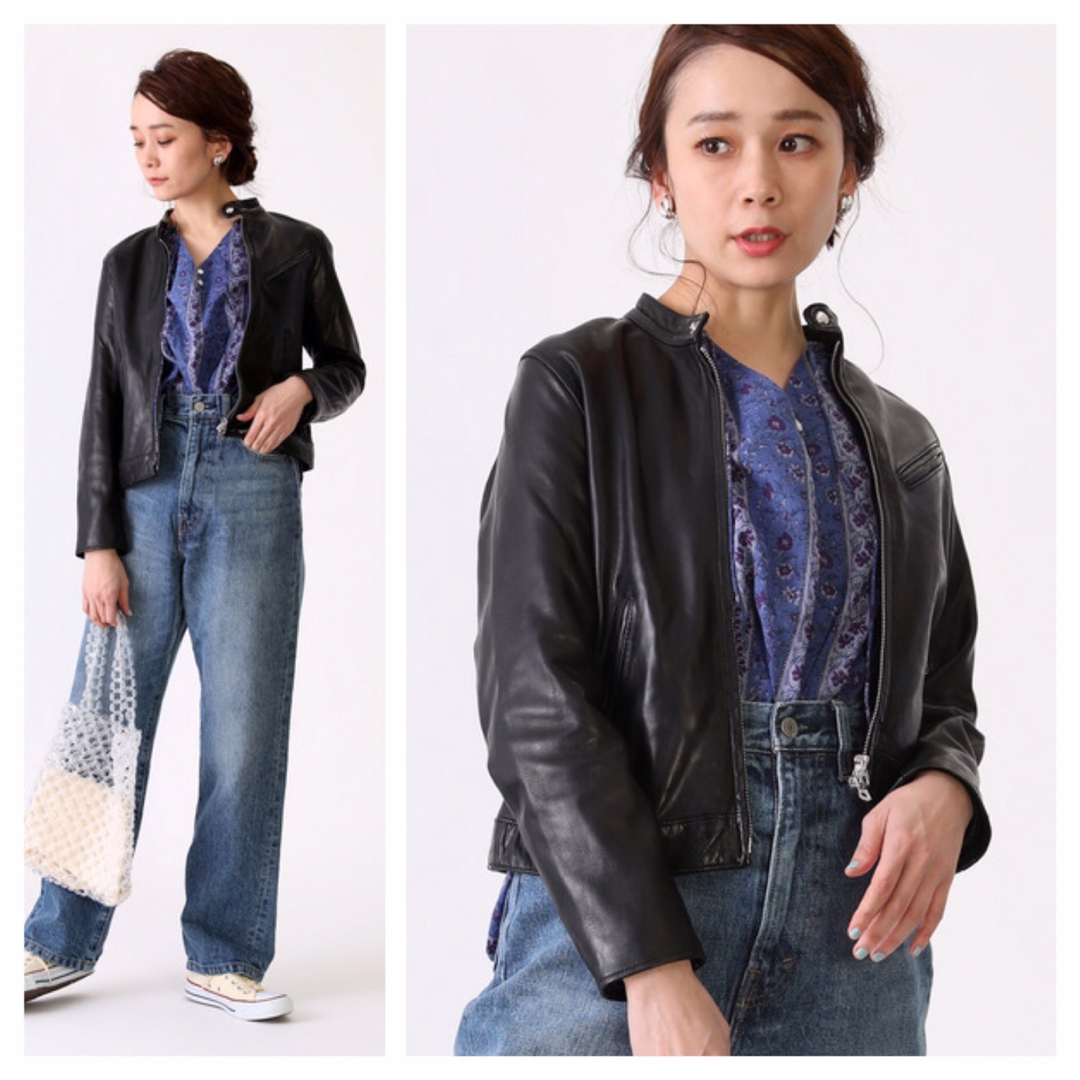 新品 フリークスストア ラムレザー シングルライダース 定価35200円 M