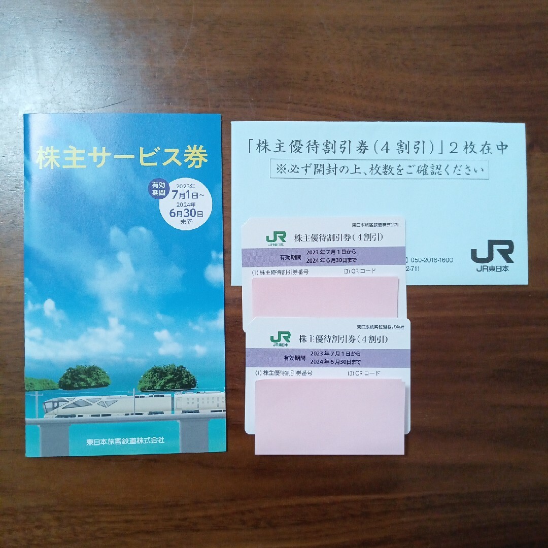 【JR 東日本】株主優待割引券(2枚)　株主サービス券(1枚)