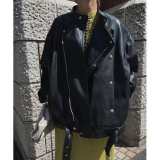 アメリヴィンテージ(Ameri VINTAGE)の【Ameri】RETRO FAKE LEATHER JACKET(レザージャケット)