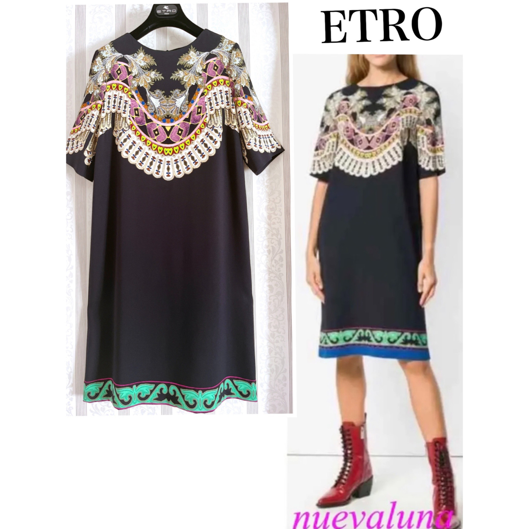 本日終了 値下げ セール☆未使用 ETRO エトロ 洗練 ゆったり 秋 ドレス