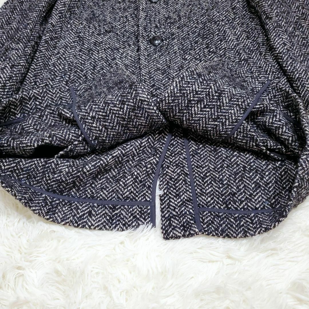 美品COMME CA ISM×ラトーレ チェスターコート ヘリンボーン ツイード
