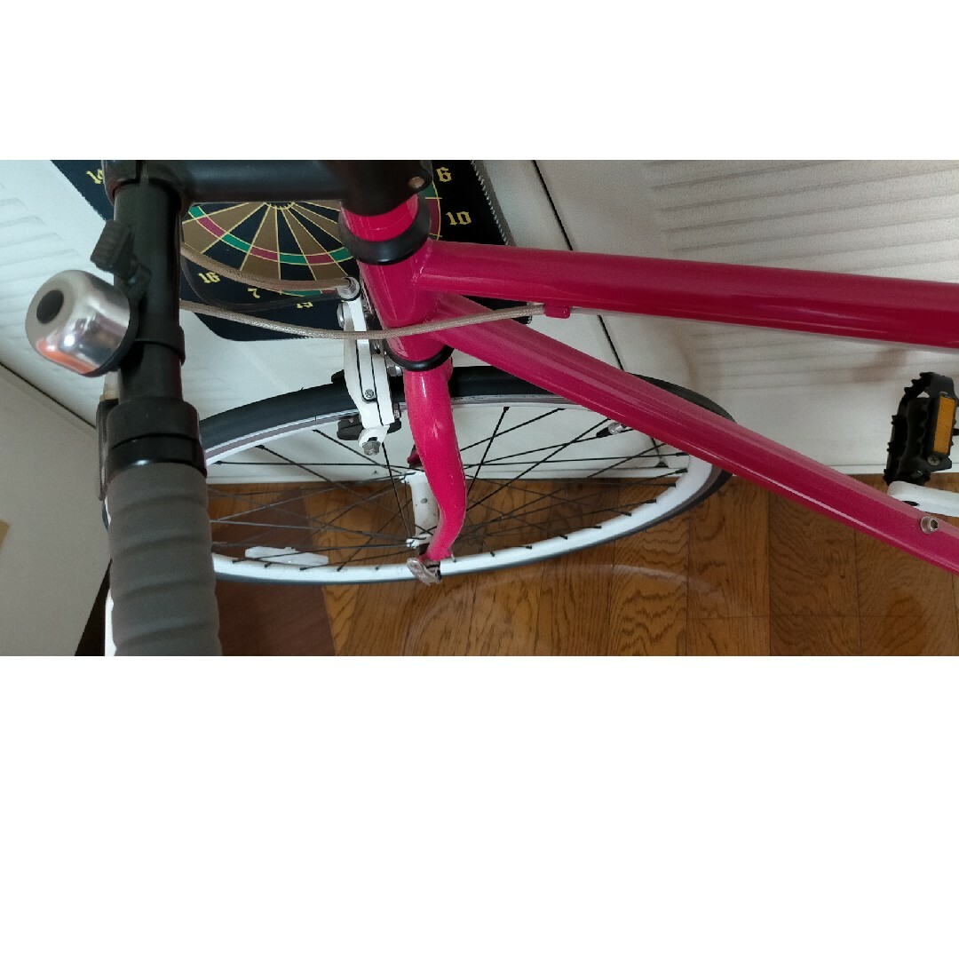 クロモリクロスバイク 外装7段変速 460mm ピンク