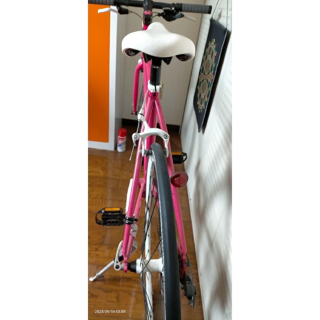 クロモリクロスバイク 外装7段変速 460mm ピンク