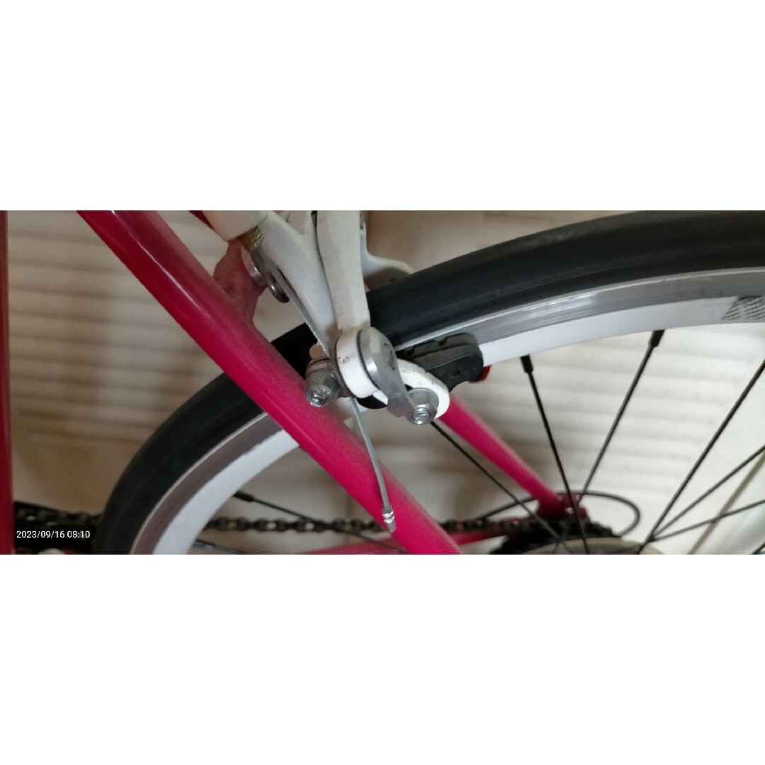 クロモリクロスバイク 外装7段変速 460mm ピンク