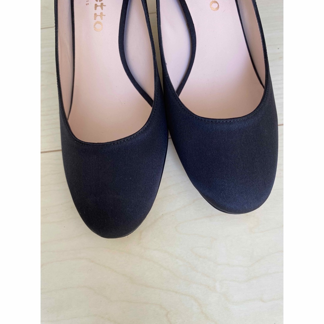 新品未使用レペット Repetto 黒パンプス デザインヒール 新品未使用レペット Repetto 黒パンプス デザインヒール
