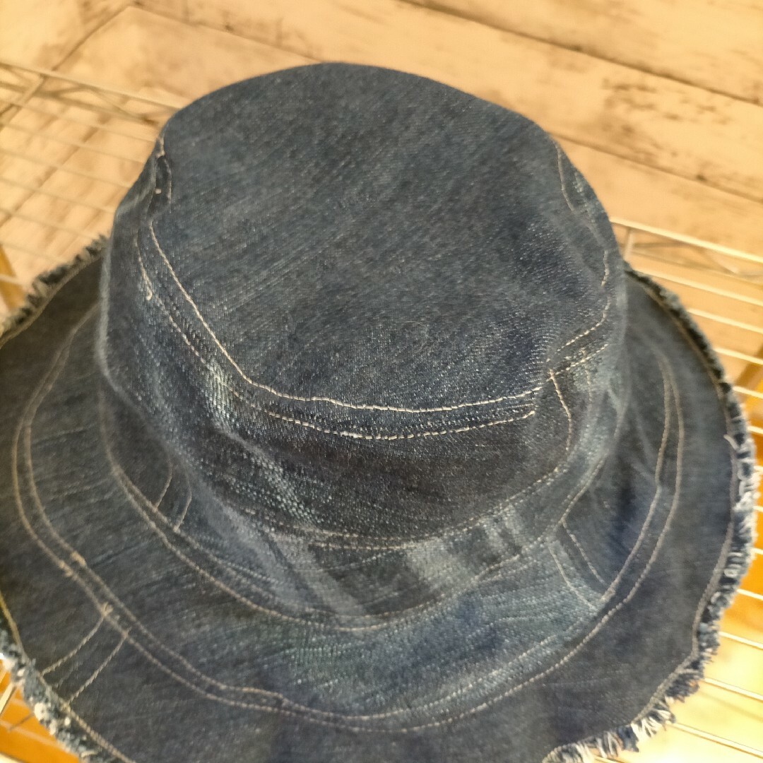 デニムリメイク　帽子 ハンドメイドのファッション小物(帽子)の商品写真