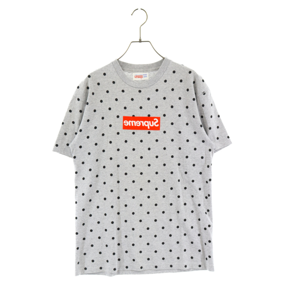 485センチ肩幅SUPREME シュプリーム 12SS×コムデギャルソン ドーバーストリート ドット ボックスロゴ 半袖Tシャツ グレー